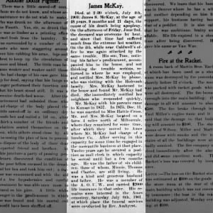 obit james McKay Concordia Press 1901