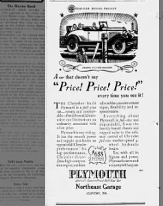 Northeast Garage selling Chrysler-built Plymouth cars
