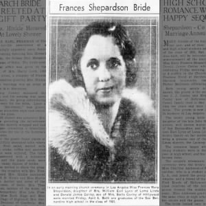  Frances Shepardson - Bride
