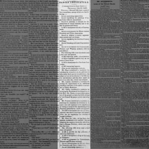KANSAS LEGISLATURE. [Condensed from the Daily Sentinel.] THURS., JULY 19, 1855. "MOUNT AURORA CEM."