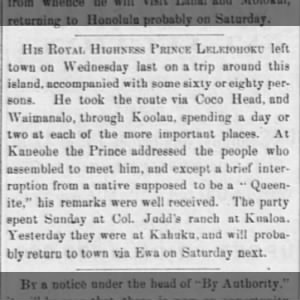 Followers - Queenite interrupts the prince's address, 9/9/1874