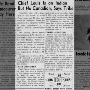 Chief Louis Is an Indian But No Canadian, Says Tribe