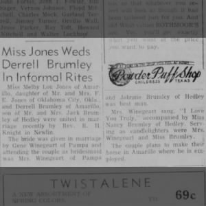 Marriage of Jones / Brumley