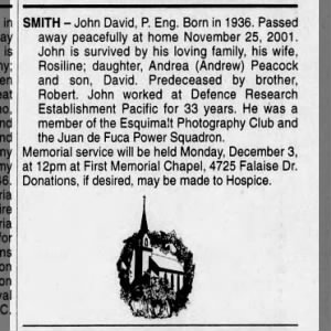 Obituary for John SMITH