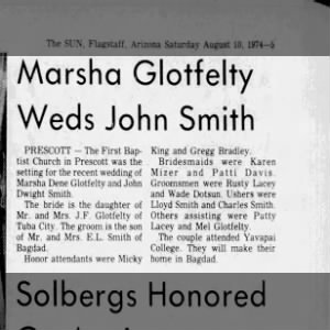 Marriage of Glotfelty / Smith