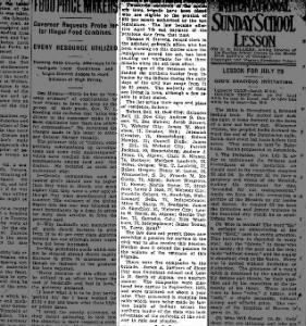 The Northern Brigade 1862-3, pension, The Maurice Times, July 26, 1917
