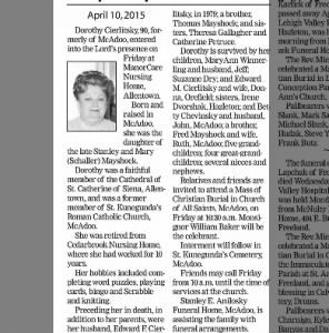 Obituary for Dorothy Cierlitsky
