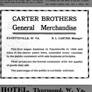 Robert L Carter, Carter Brothers advertisement