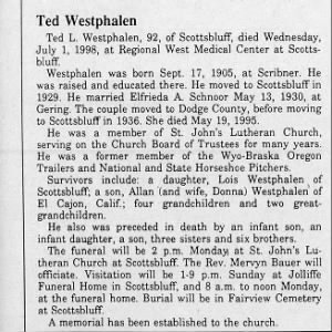 Obituary for Ted L. Westphalen