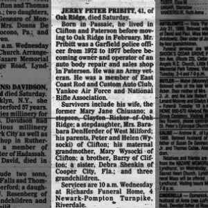 Obituary for JERRY PETER PRIBIIT