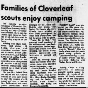 Families of Cloverleaf Scouts Enjoy Camping