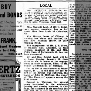 1916 Stern-Lehman engagement