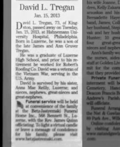 Obituary for David L. Tregan