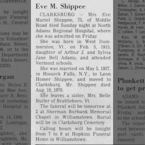 Eve Muriel Shippee, 75