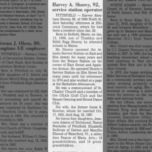 Obituary for Harvey Abraham Shorey