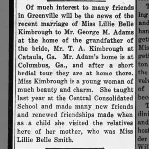 Marriage of Kimbrough / Adams