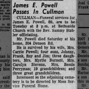Obituary for James E. Powell