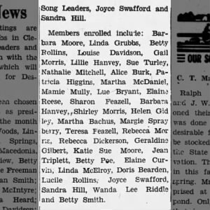 4-H Song Leaders and members - The Cleburne News - Thu, Oct 18, 1956  pg 4