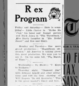rex theater april 1936