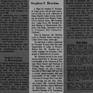 Obituary for Stephen F. Riordan