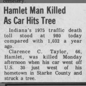 Clarence Taylor accident report