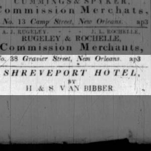Proprietors of Shreveport Hotel - Henry & Samuel Van Bibber