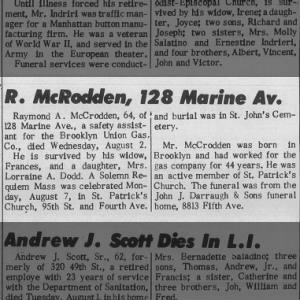 Obituary for Raymond A. McCrodden