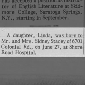 Linda Stacey - Bay Ridge Home Reporter - 15July1960