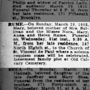 Obituary for Mary RCME-On