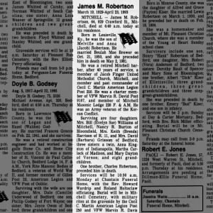 Obituary for James M. Robertson