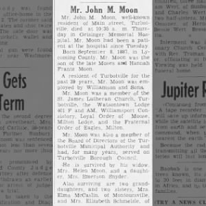 Obituary for John M. Moon