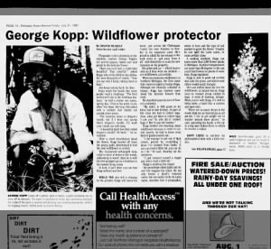 George Kopp, Wildflower protector