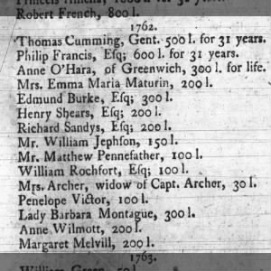 Philip Francis, NC, 13 Jul 1764