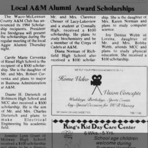 Local A&M Alumni Award Scholarships