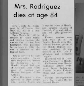 Obituary for  Rodriguez