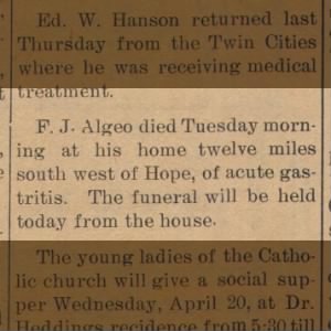 F.J. Algeo Died