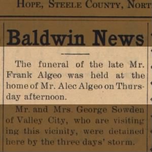 Funeral of Mr. Frank Algeo