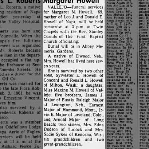 Obituary for Margaret Major Howell