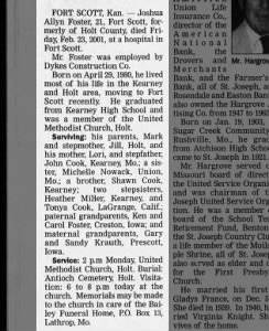 Joshua Allyn Foster Obituary