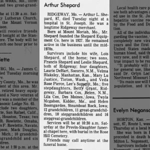 Obituary for Arthur L. Shepard