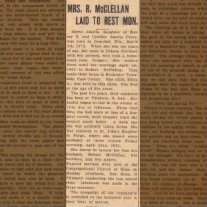 Obituary for R , Mc CLELLAN Amelia