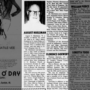 Obituary for August T. HUELSMAN