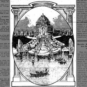 Festival hall and the cascades 1904 world fair