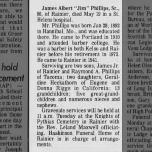 Obituary for James Albert Phillips Sr