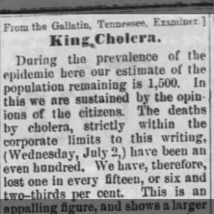 King, Cholera.