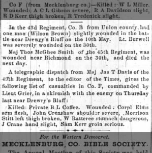 J Crane hand slight - The Charlotte Democrat - Tuesday, June 07, 1864