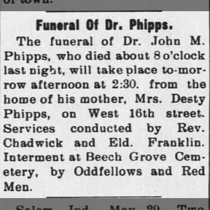 Funeral of Dr. John M Phipps