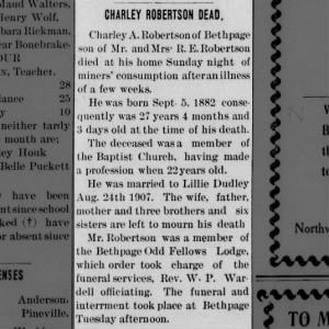 Obituary for Charley A. ROBERTSON