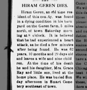 Obituary for K HIRAM GEREN
