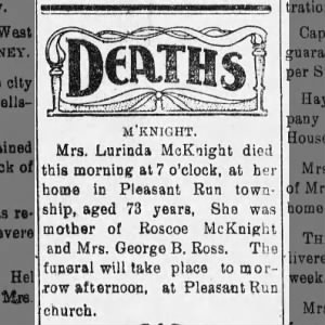 Death of Lurinda McKnight
